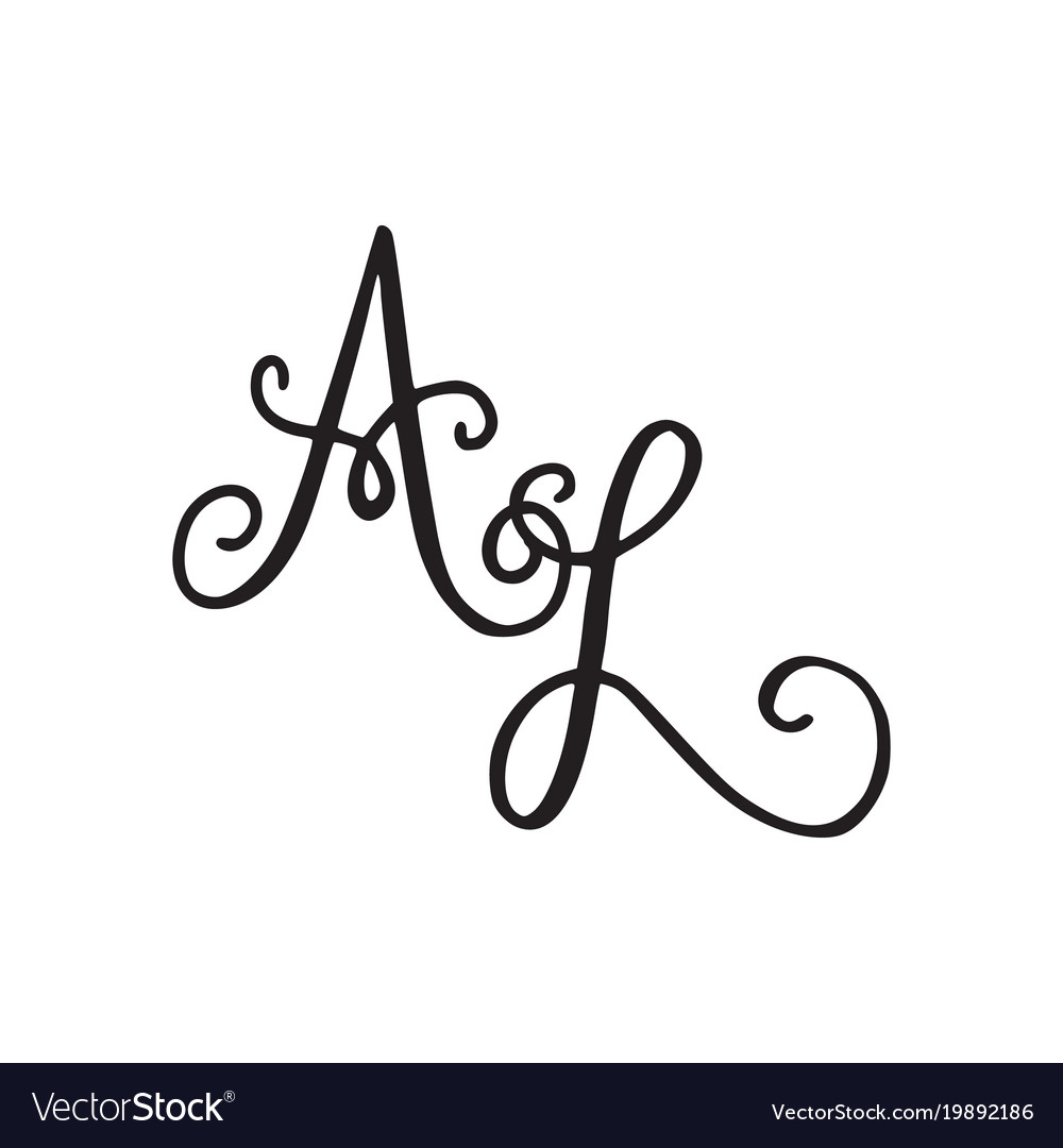 Handwritten monogram al icon Royalty Free Vector Image