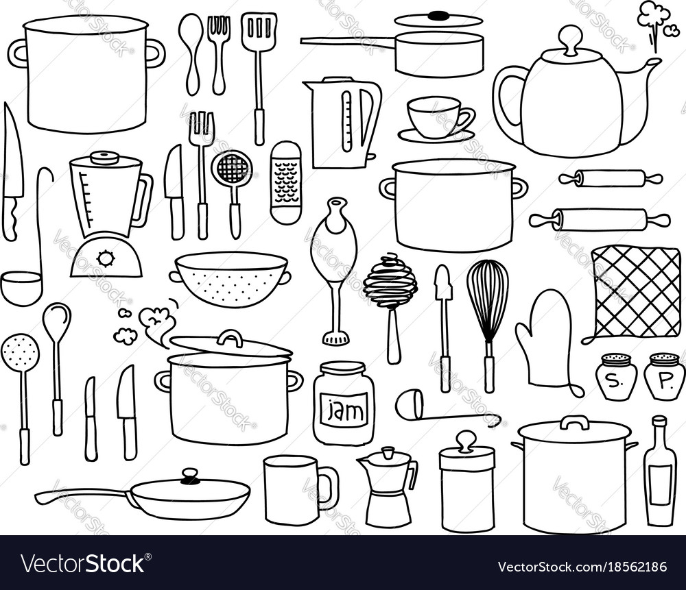 Kitchen Doodle Royalty Free Vector Image Vectorstock 5668