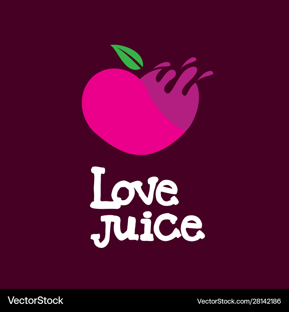 Love juice fruit logo icon Royalty Free Vector Image