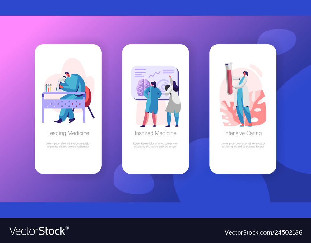 Medical neurology research mobile app page Vector Image