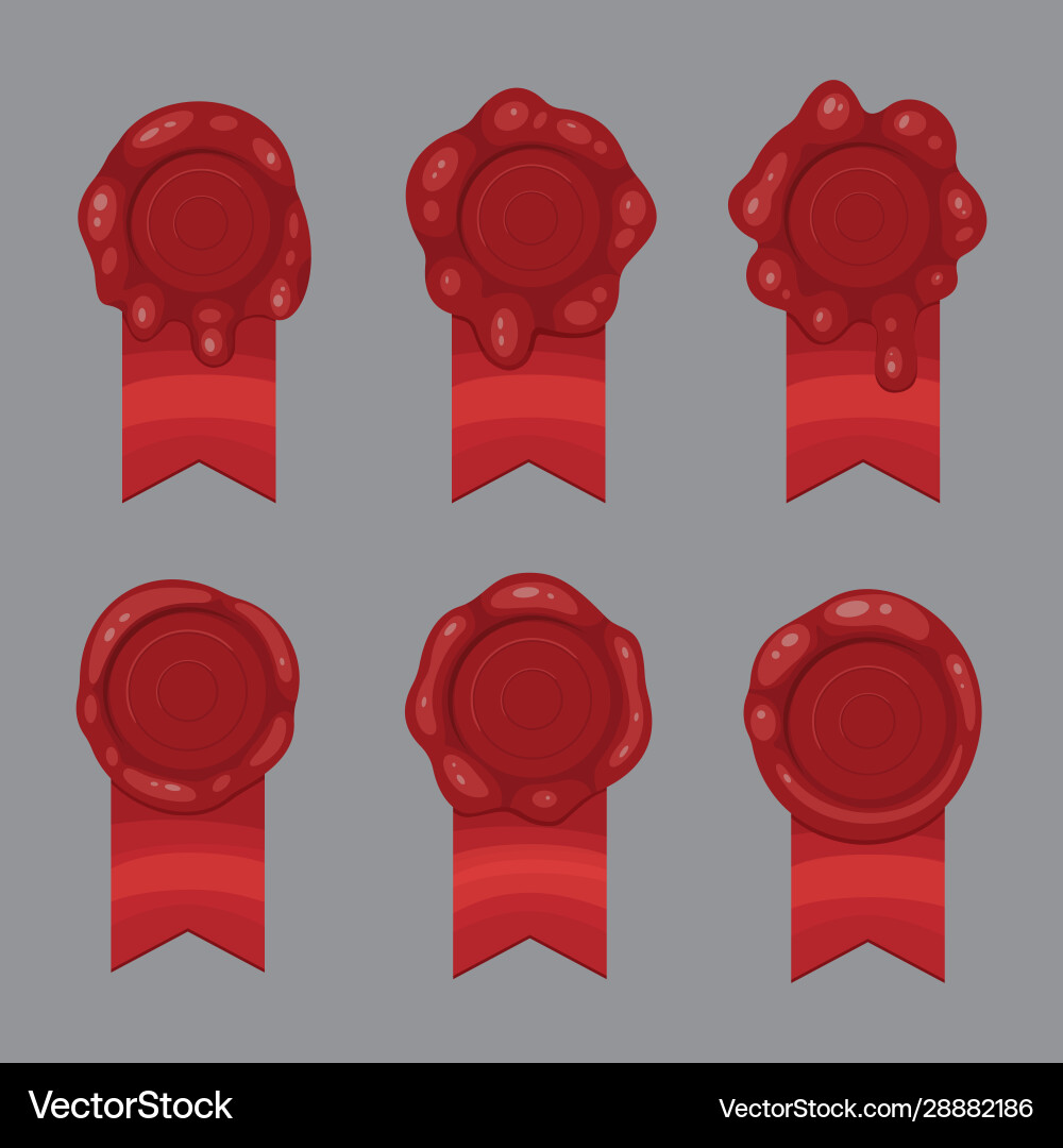 Red stamp ribbons isolated Royalty Free Vector Image