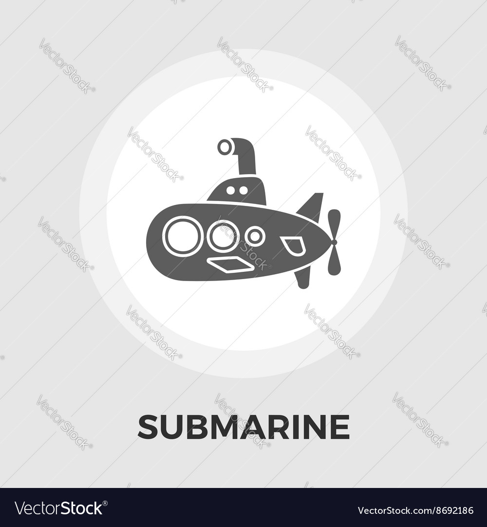 Submarine flat icon Royalty Free Vector Image - VectorStock