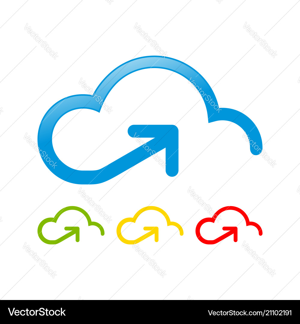 Cloud storage upstream send access symbol logo Vector Image