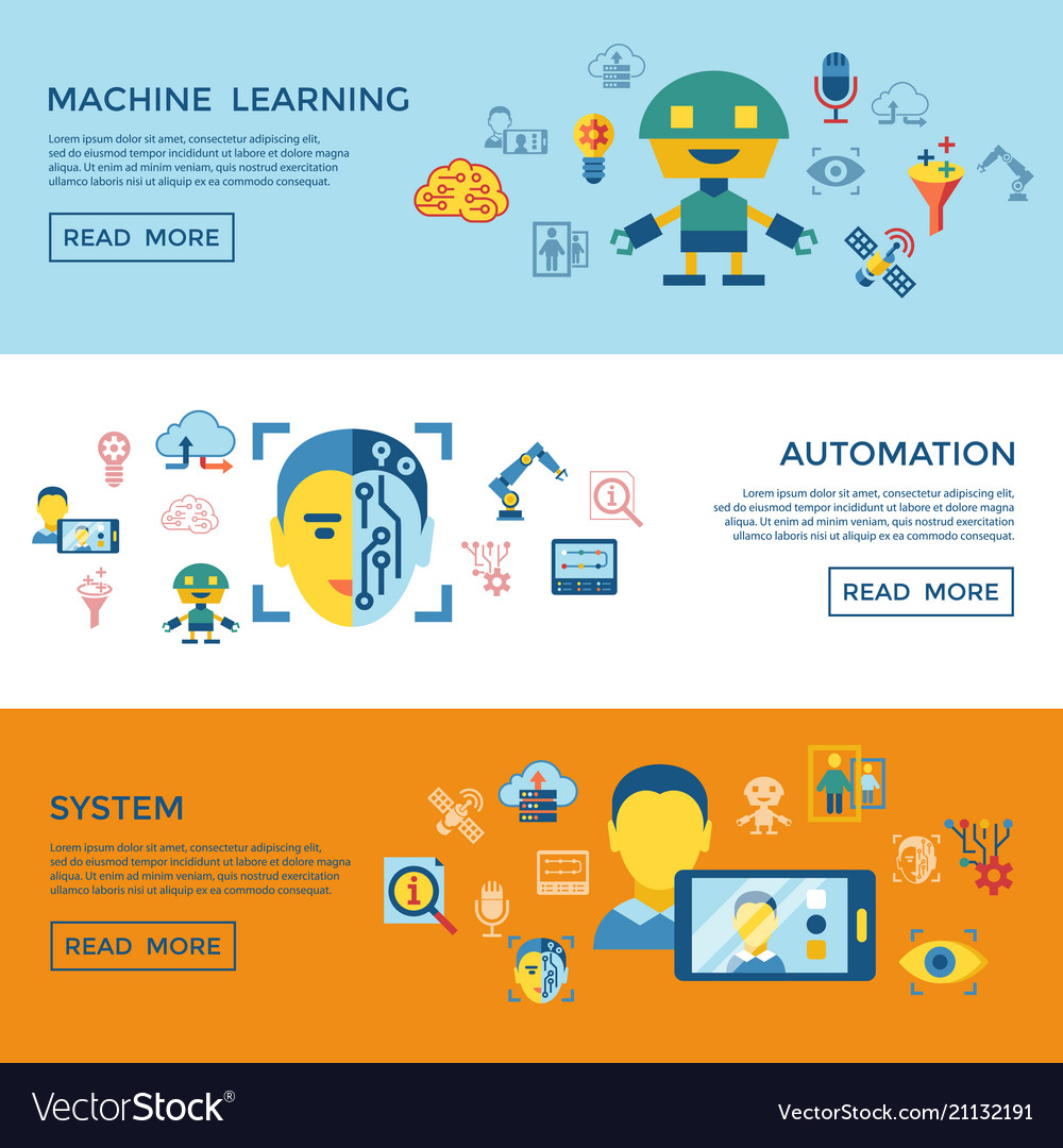 Digital machine learning Royalty Free Vector Image