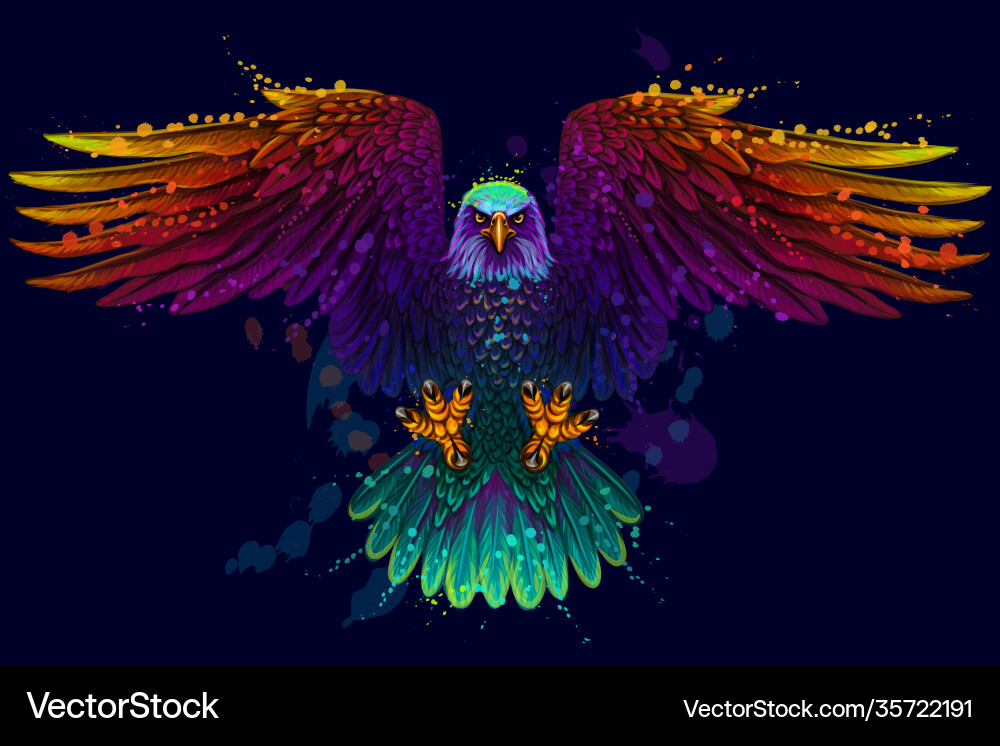 Eagle flying bald Royalty Free Vector Image - VectorStock