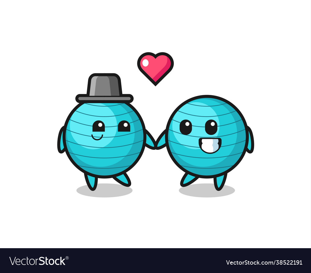 Exercise ball cartoon character couple with fall Vector Image Exercise ball cartoon character couple with fall Vector Image