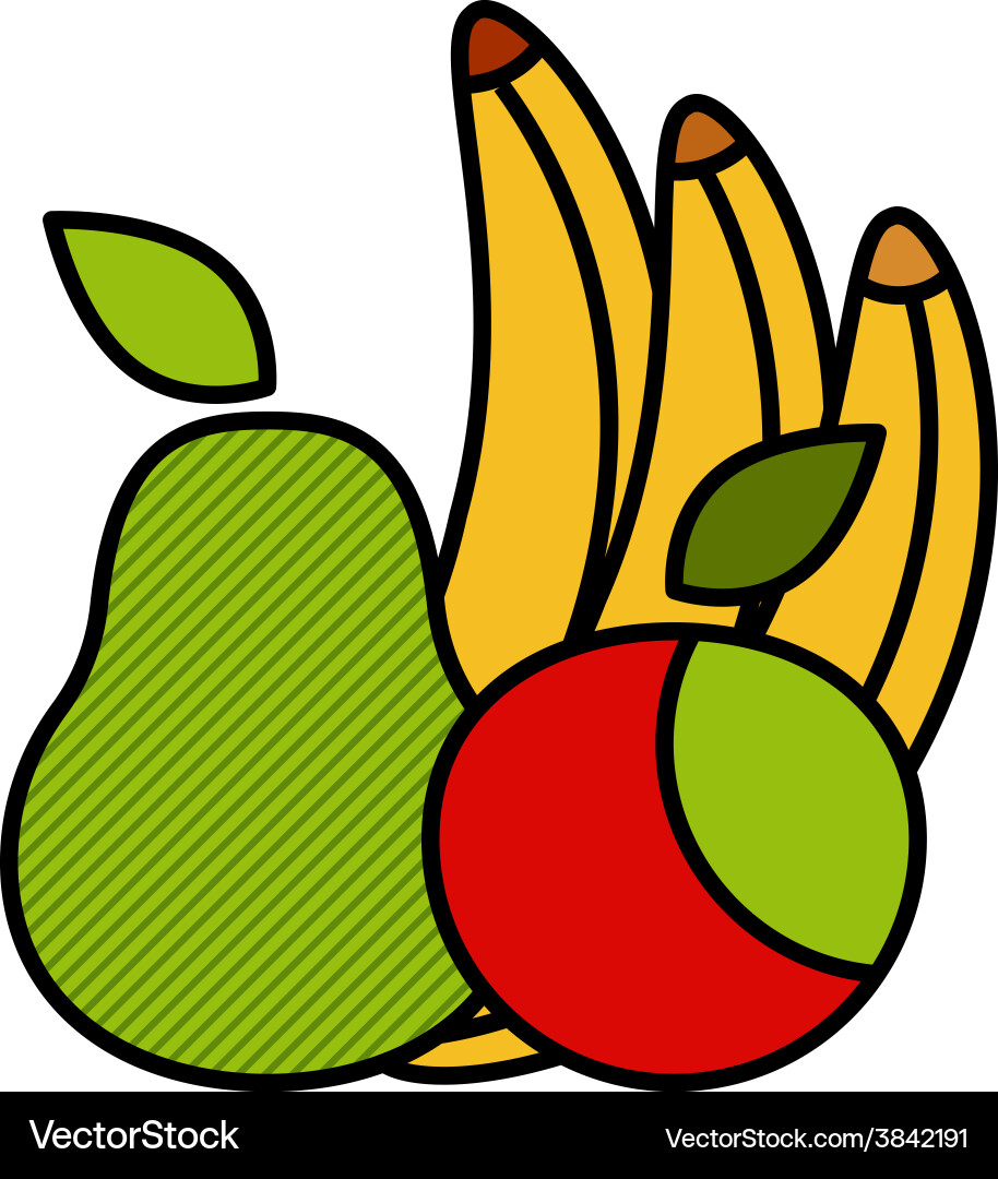 Flat fruit set Royalty Free Vector Image - VectorStock