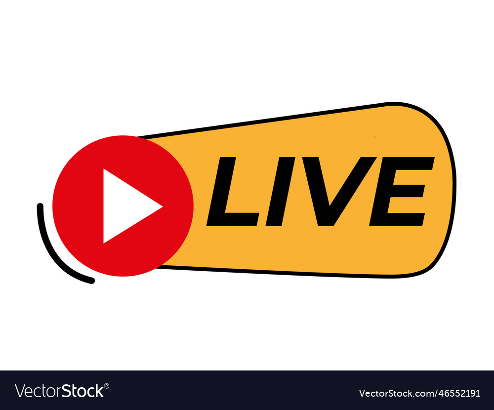 Live icon video stream button tv