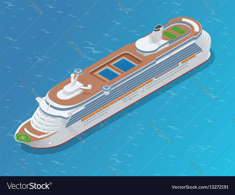 Luxury Cruise Ship A Modern Liner Is In An Ocean Vector Image