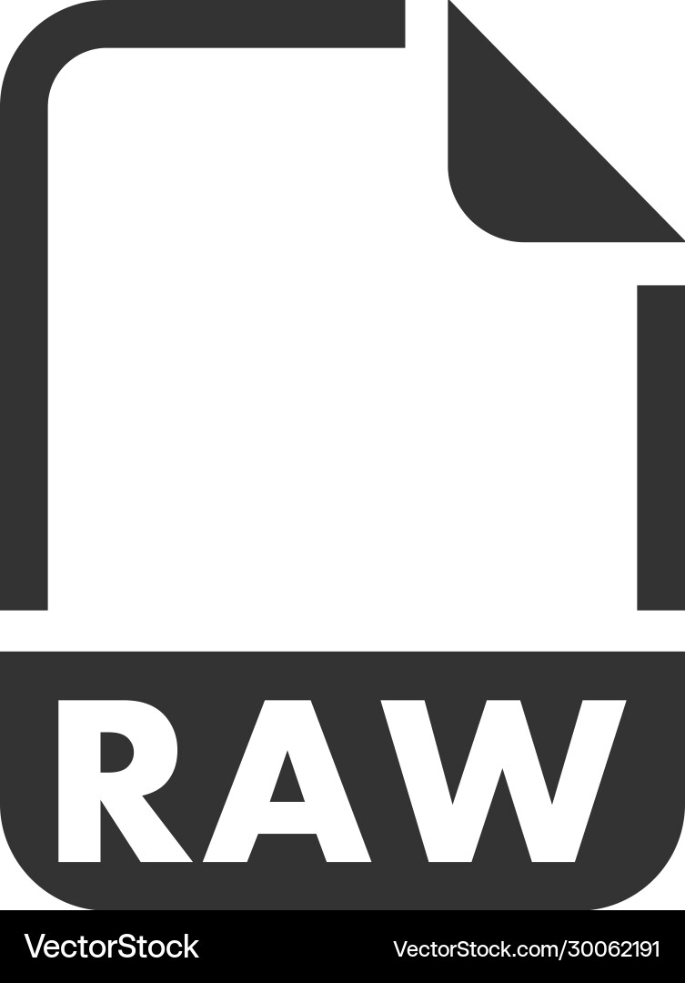 Raw file format icon Royalty Free Vector Image