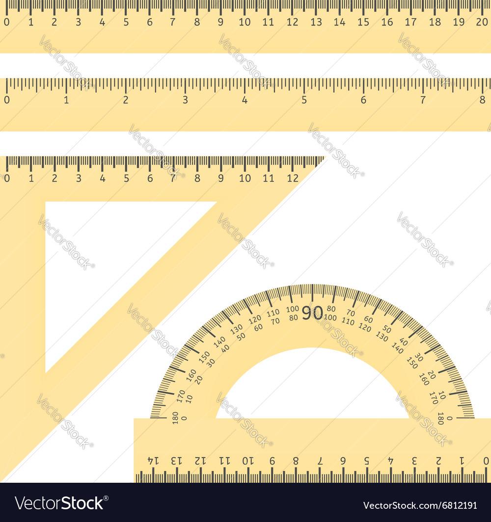 Rulers and protractor Royalty Free Vector Image