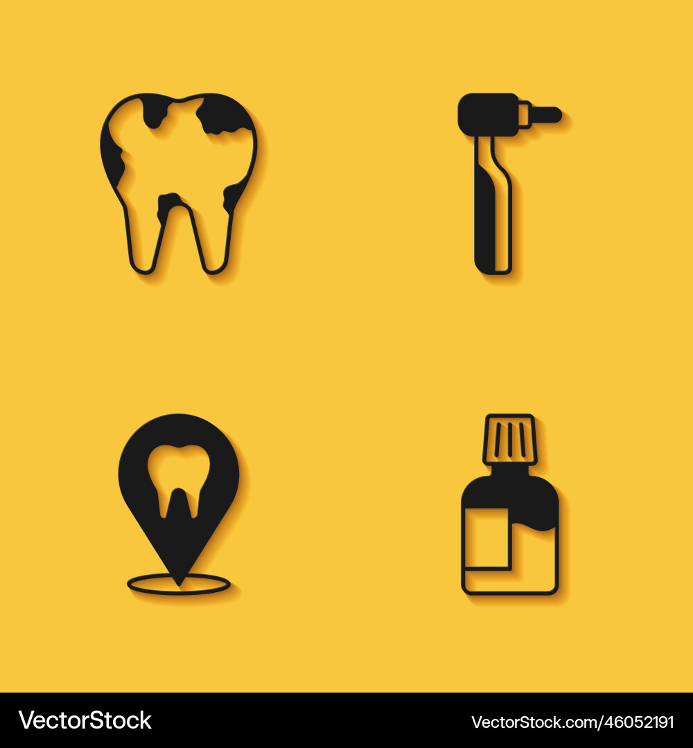 Set broken tooth mouthwash dental clinic Vector Image