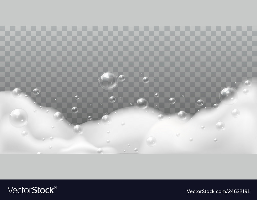 Realistic cream foam white mousse or foaming milk Vector Image