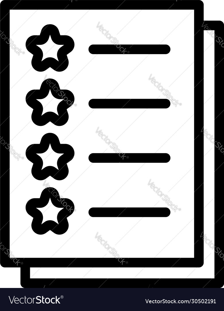 Star points checklist icon outline style Vector Image