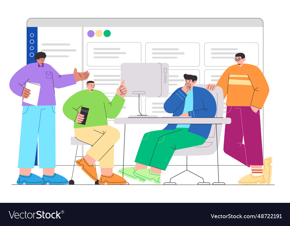 Team work agile project planning task list Vector Image