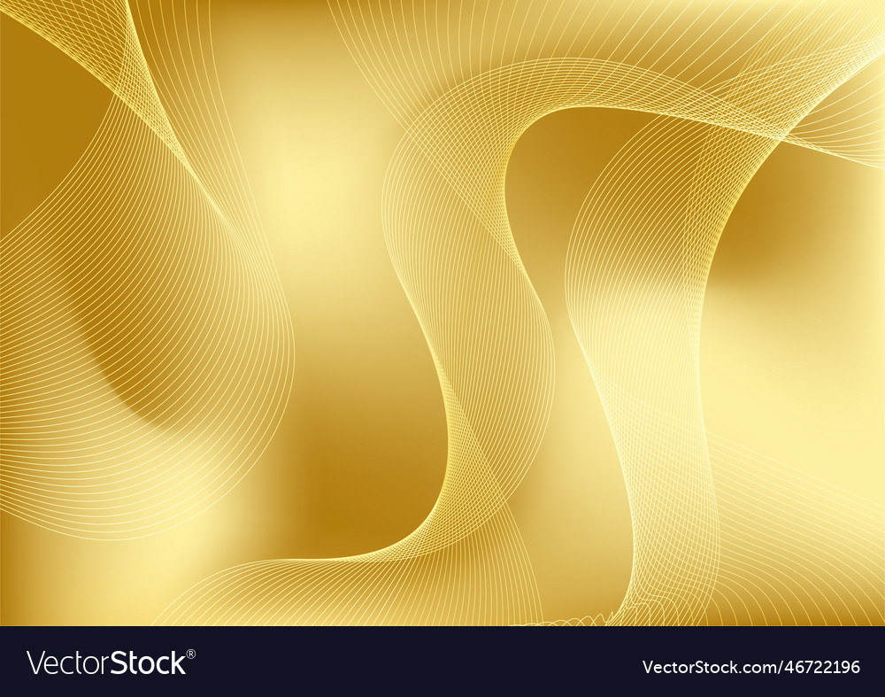 Abstract wave gold line background golden Vector Image