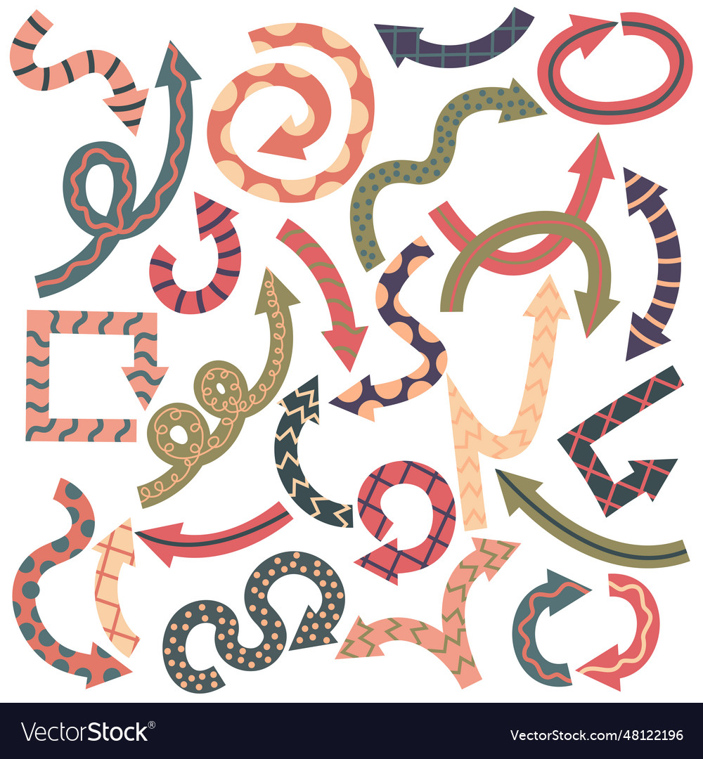Collection of various multicolored arrows Vector Image