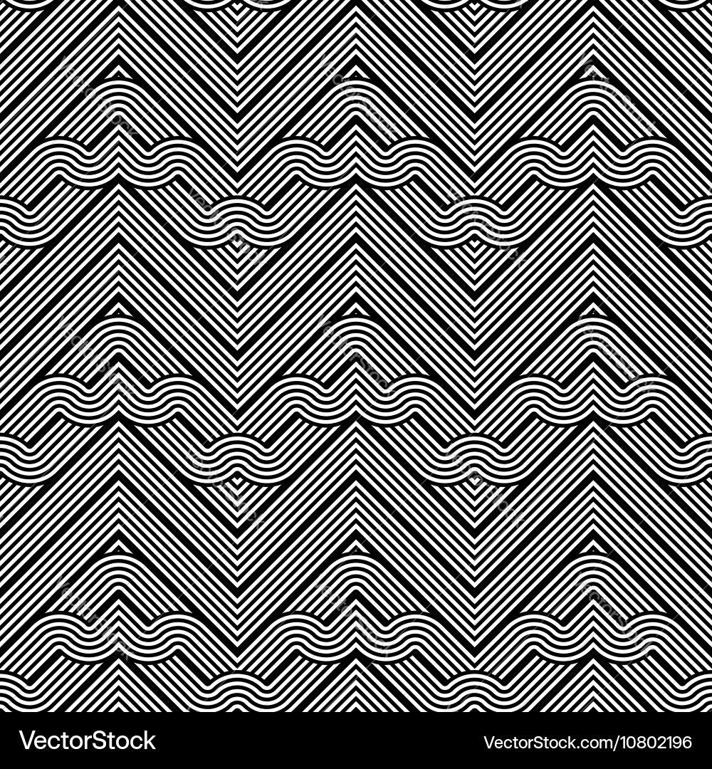 Design seamless monochrome waving pattern Vector Image