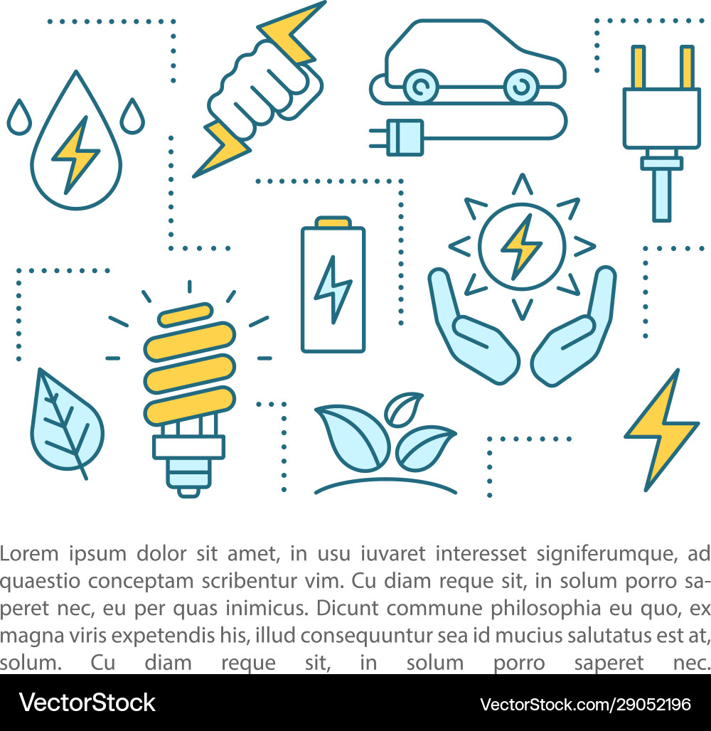Eco energy concept linear Royalty Free Vector Image