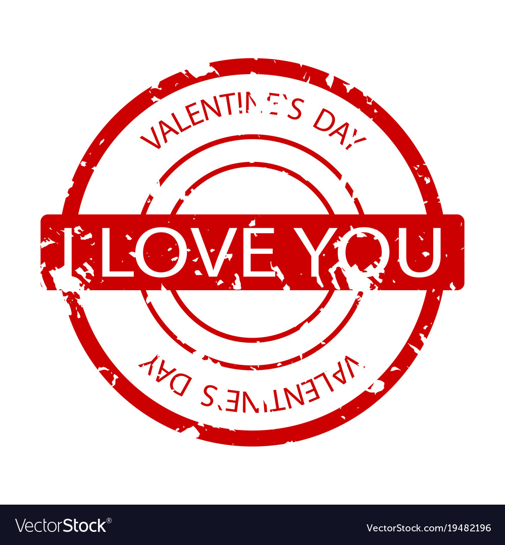 I love you rubber stamp Royalty Free Vector Image