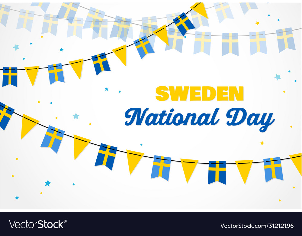 National day sweden independence Royalty Free Vector Image