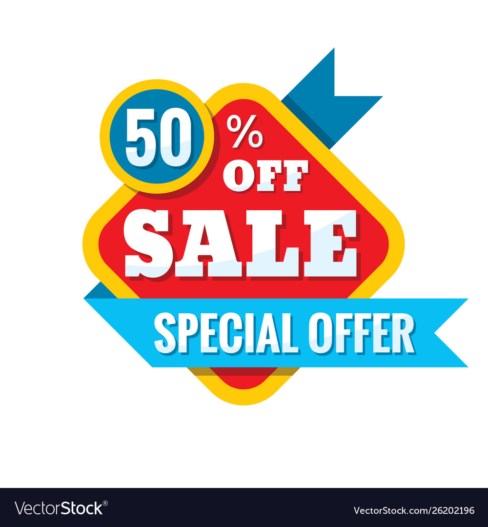 Sale 50 off - concept in flat Royalty Free Vector Image