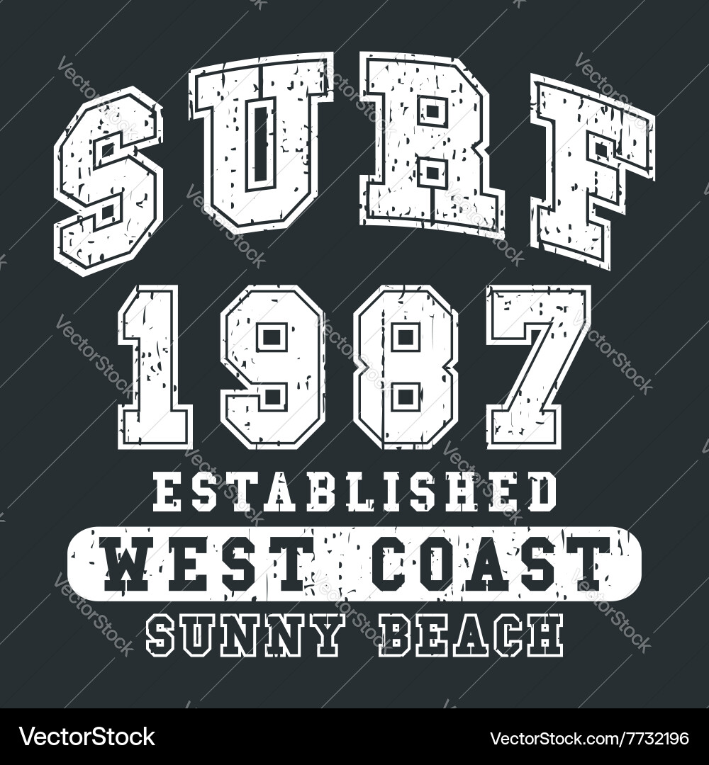 Surf vintage print Royalty Free Vector Image - VectorStock