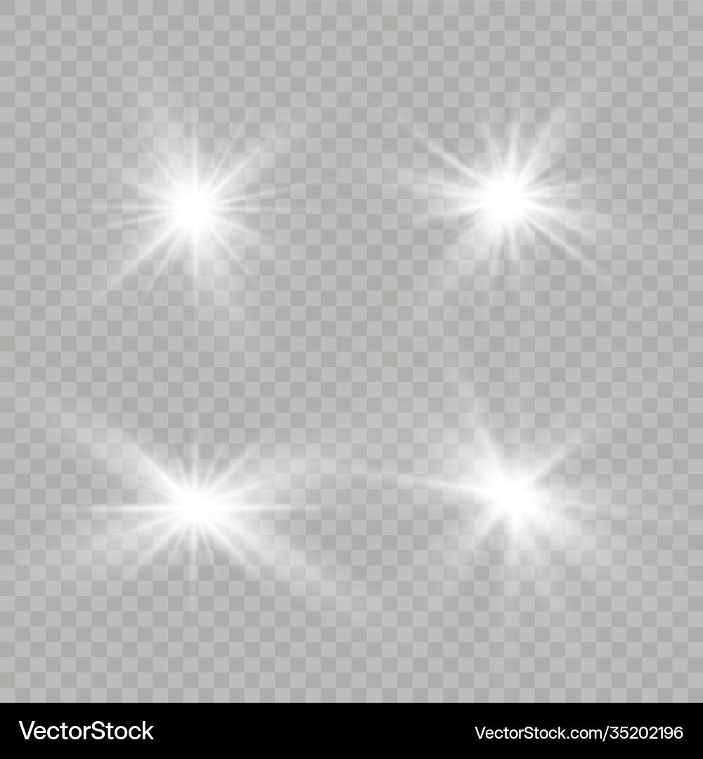 White light stars Royalty Free Vector Image - VectorStock