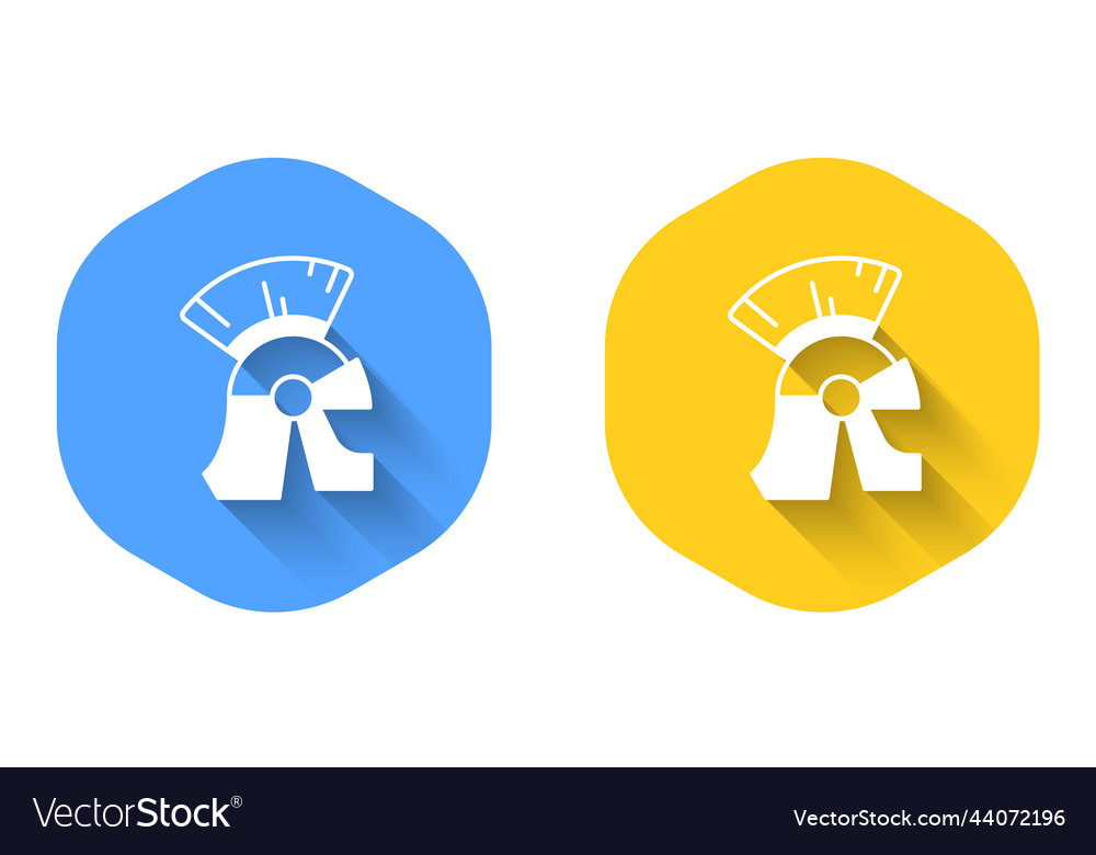 White Roman Army Helmet Icon Isolated With Long Vector Image White Roman Army Helmet Icon Isolated With Long Vector Image