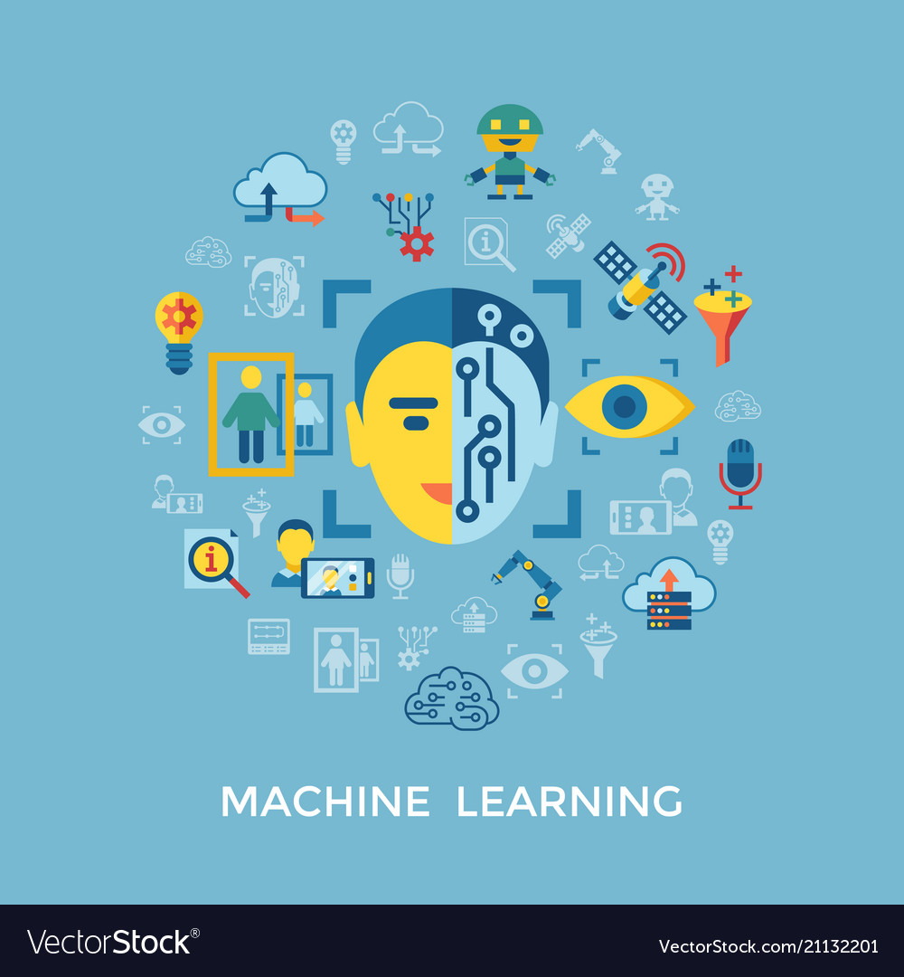 Digital Machine Learning Royalty Free Vector Image