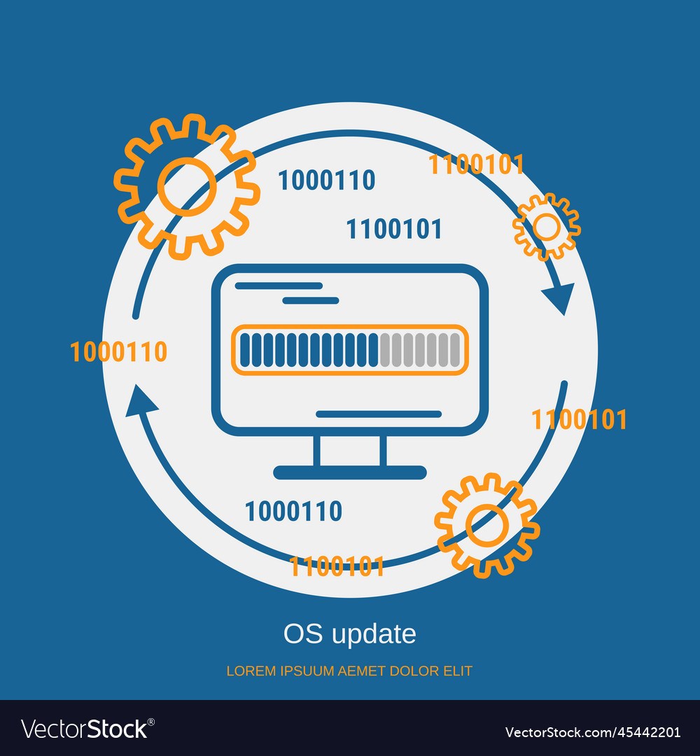 Os update software upgrade concept Royalty Free Vector Image