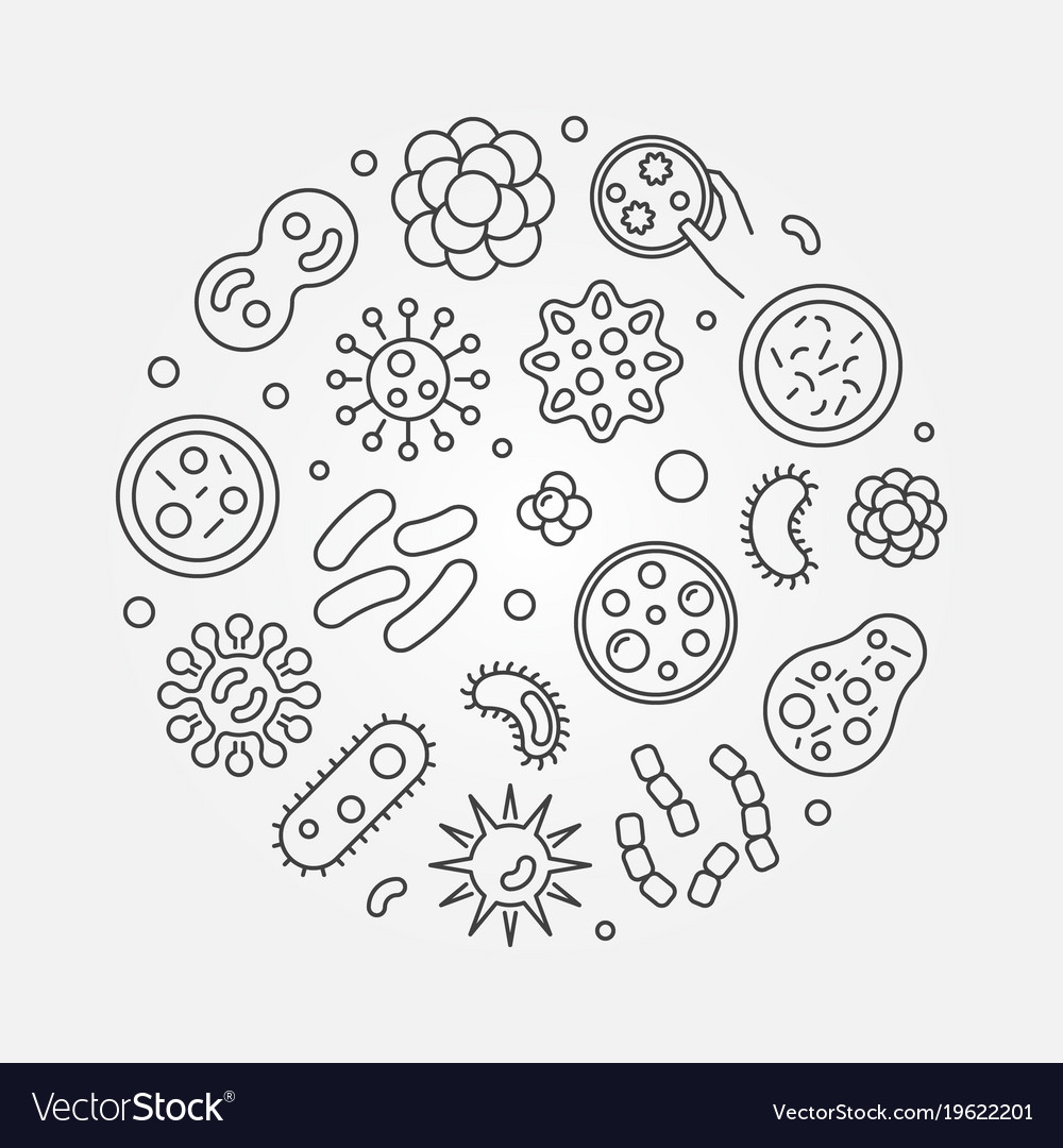 Pathogenic Bacteria Round Symbol Pathogen Vector Image 0306