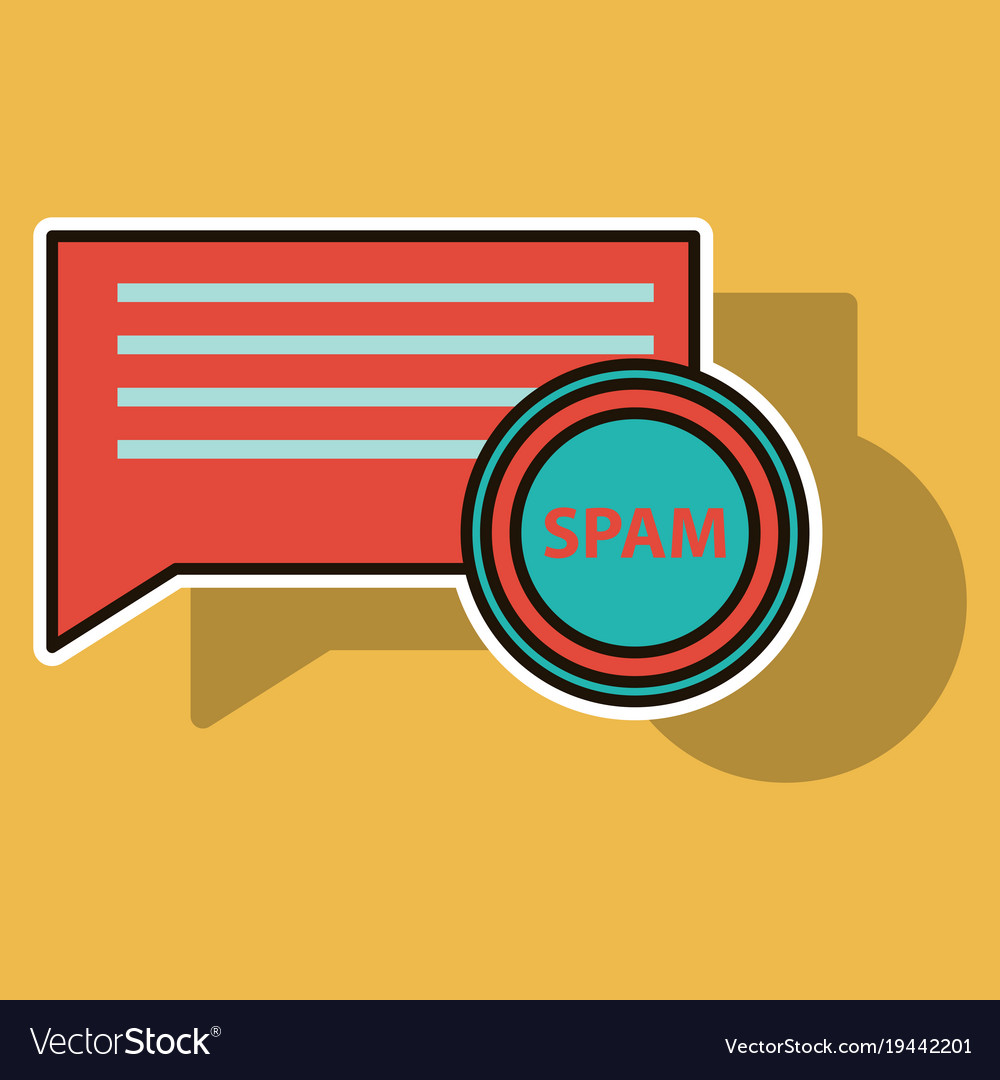 Sticker Spam Email Warning Window Appear On Vector Image