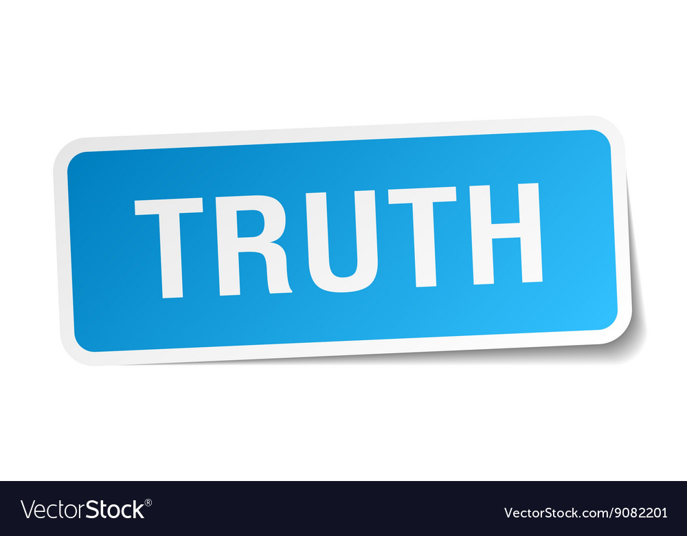 Truth blue square sticker isolated on white Vector Image