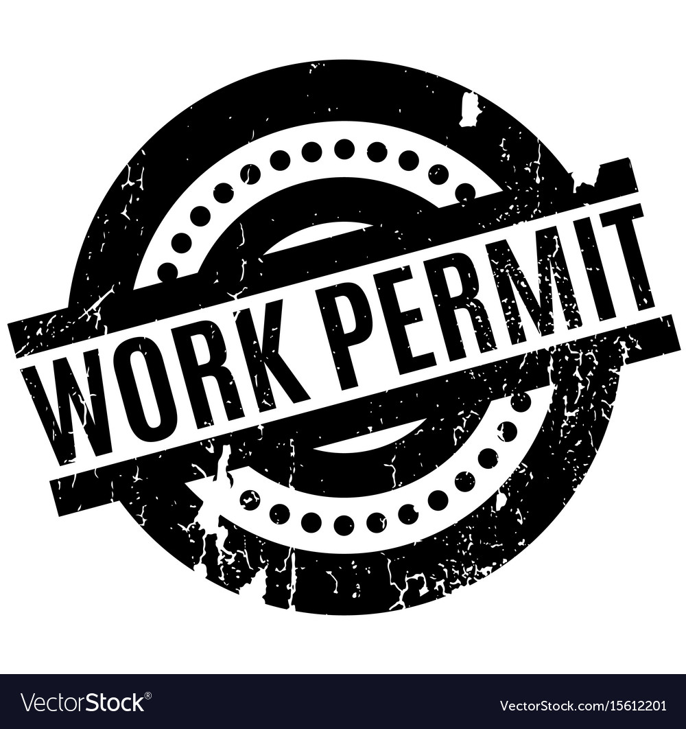 Work permit rubber stamp Royalty Free Vector Image