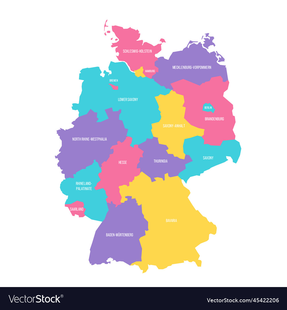 Germany political map of administrative divisions Vector Image