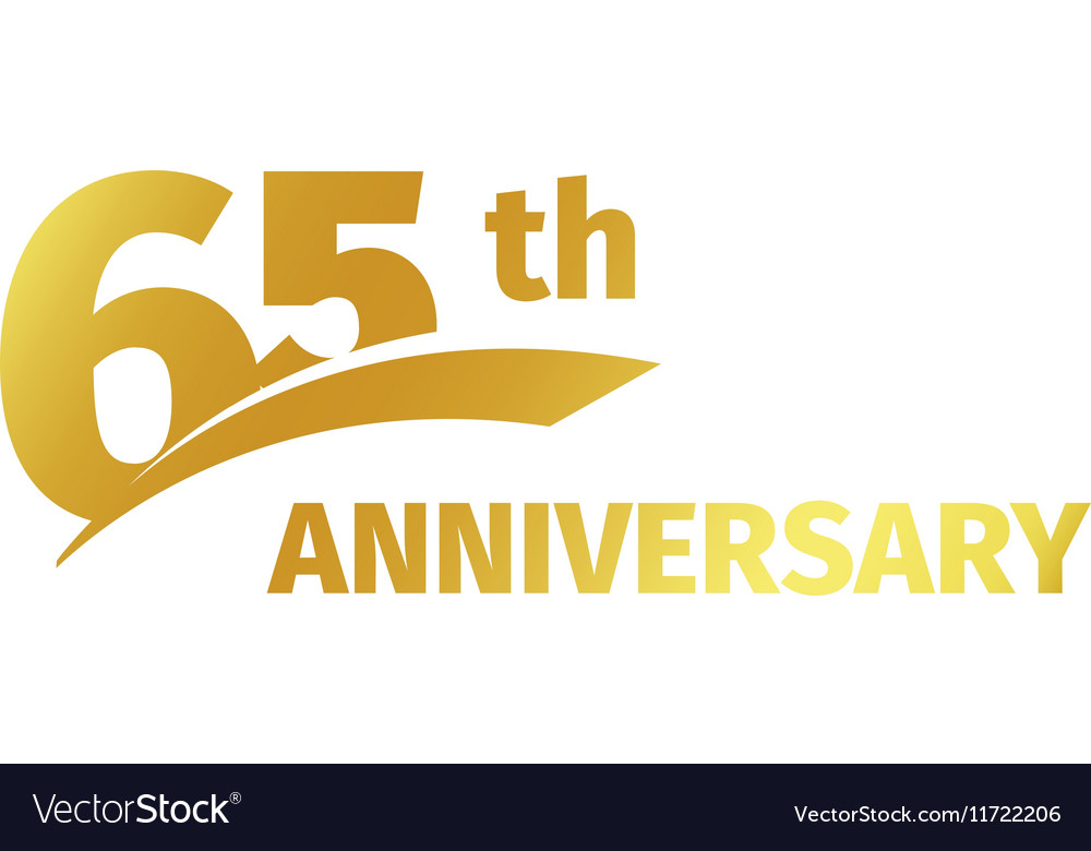 Isolated abstract golden 65th anniversary logo Vector Image