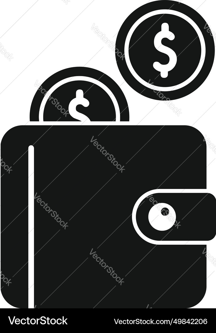 Money wallet support icon simple help Royalty Free Vector
