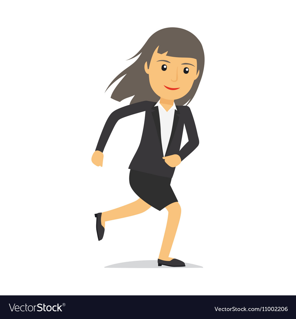 Running businesswoman character Royalty Free Vector Image