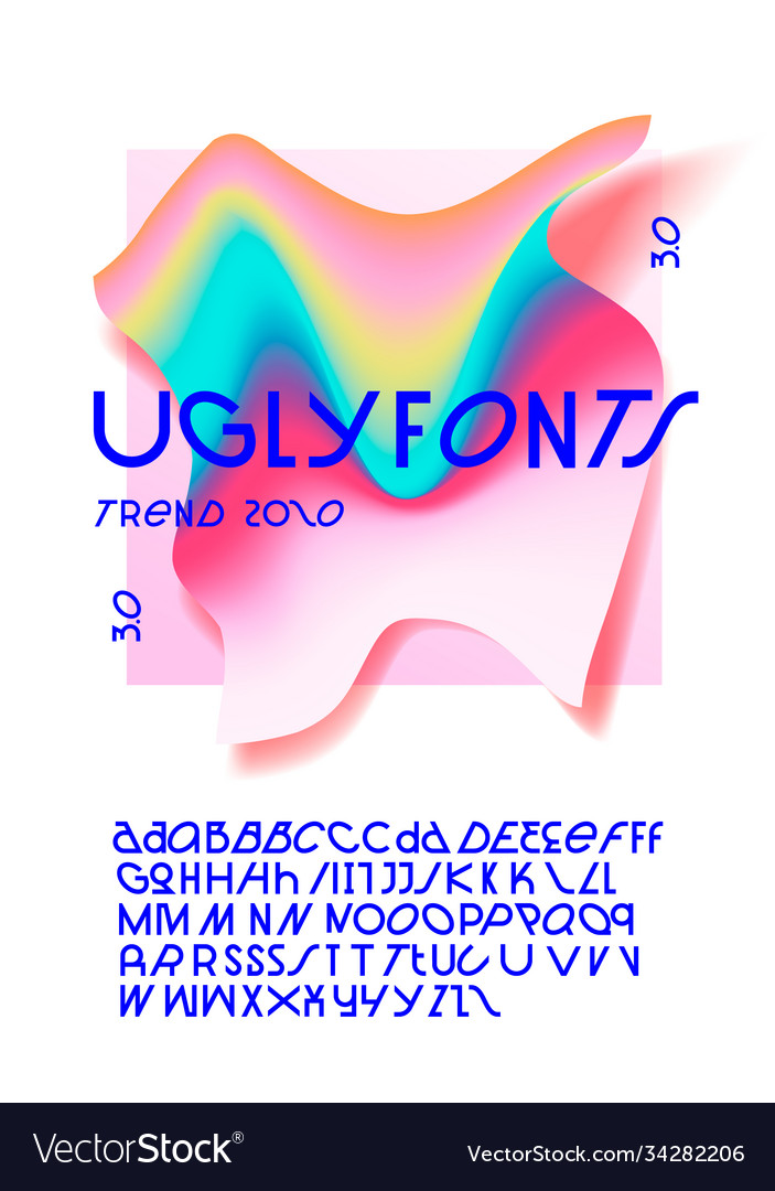 Ugly fonts minimal modern alphabet vector image Ugly fonts minimal modern alphabet