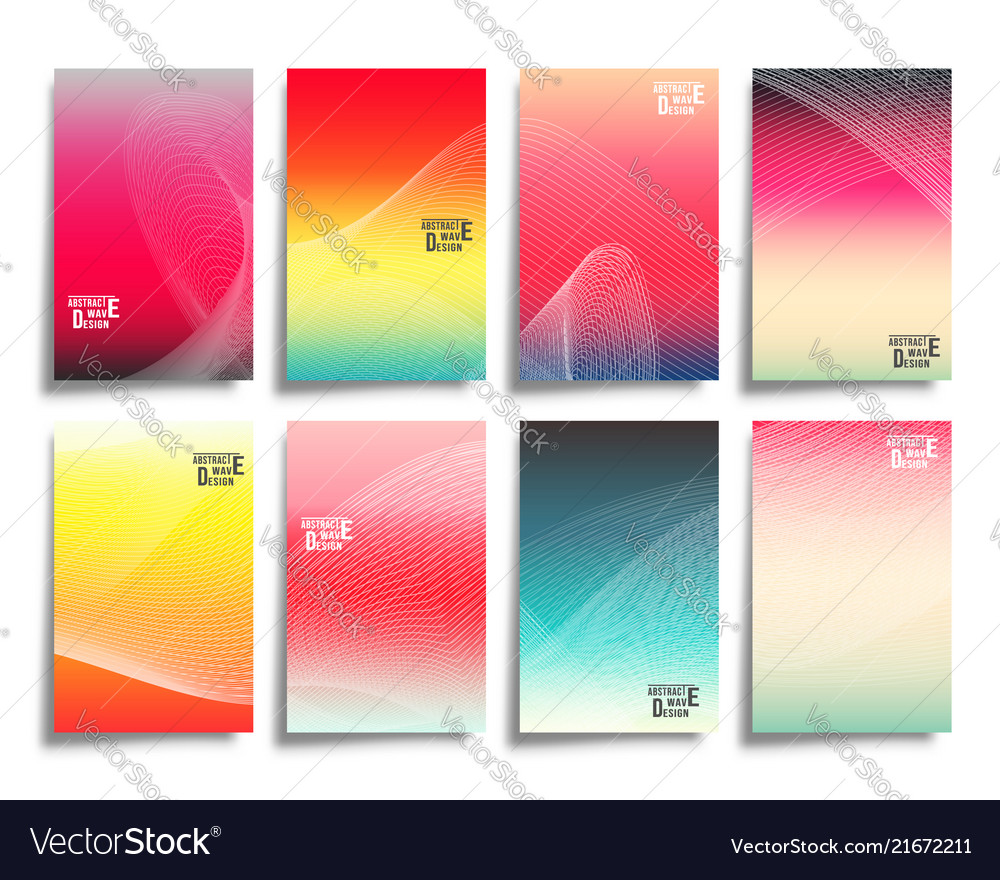 Abstract line waves with colorful gradient vector image Abstract line waves with colorful gradient