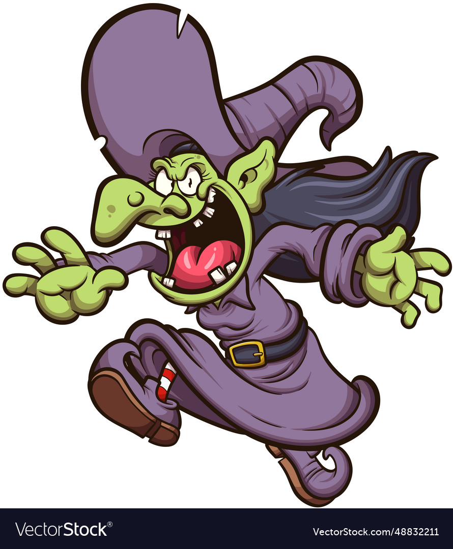 Cartoon witch Royalty Free Vector Image - VectorStock