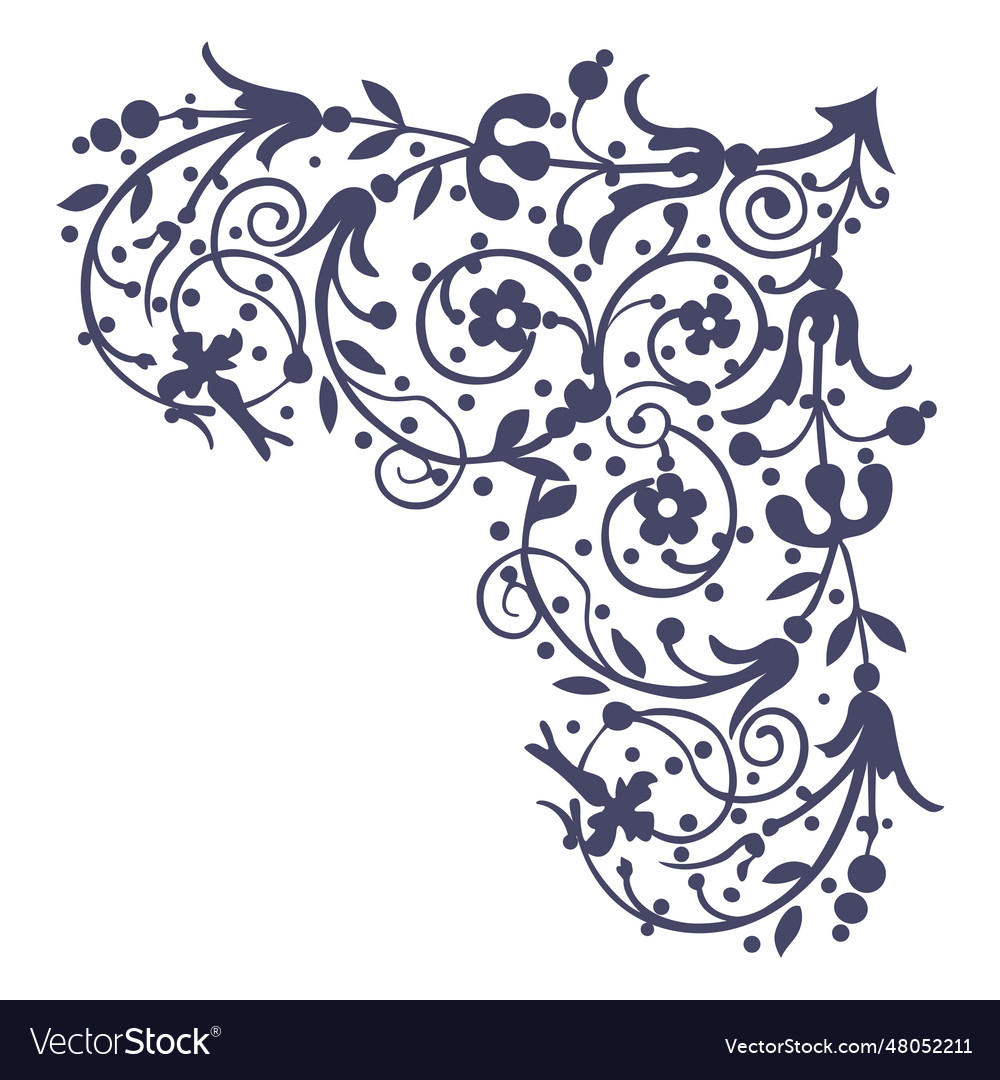 Corner ornament swirl margarite Royalty Free Vector Image