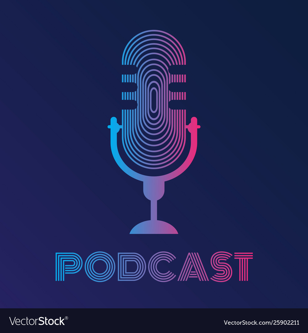 Logo or icon podcast with white background graphic