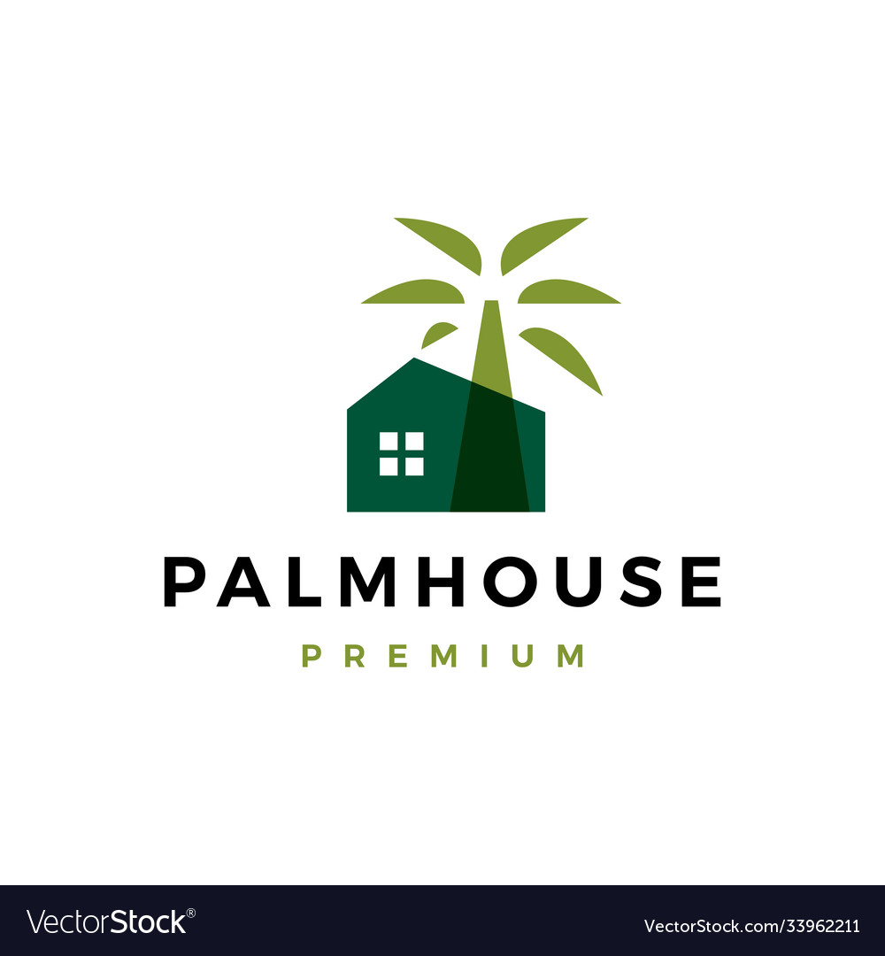 Palm house logo icon Royalty Free Vector Image