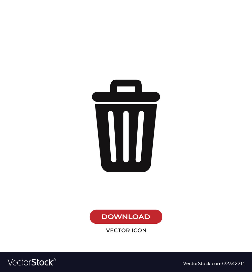 Trash icon garbage symbol can bin delete and Vector Image