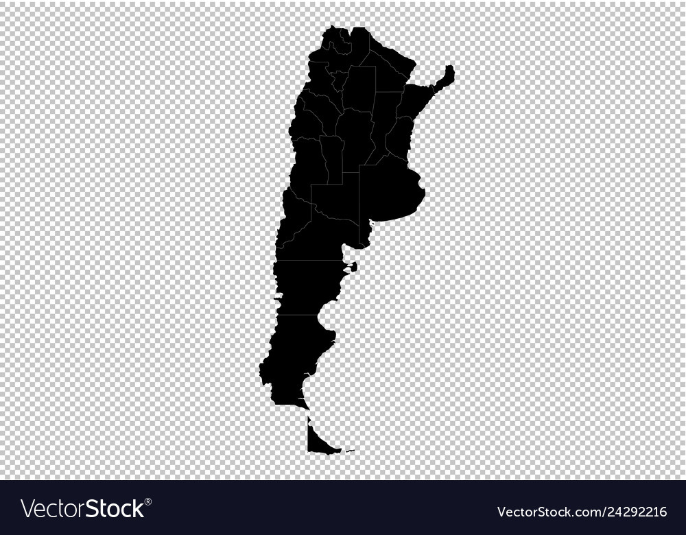 Argentina map - high detailed black Royalty Free Vector