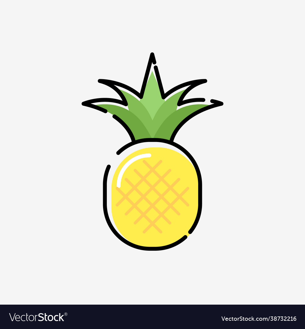 Cartoon pineapple cute silhouette exotic Vector Image