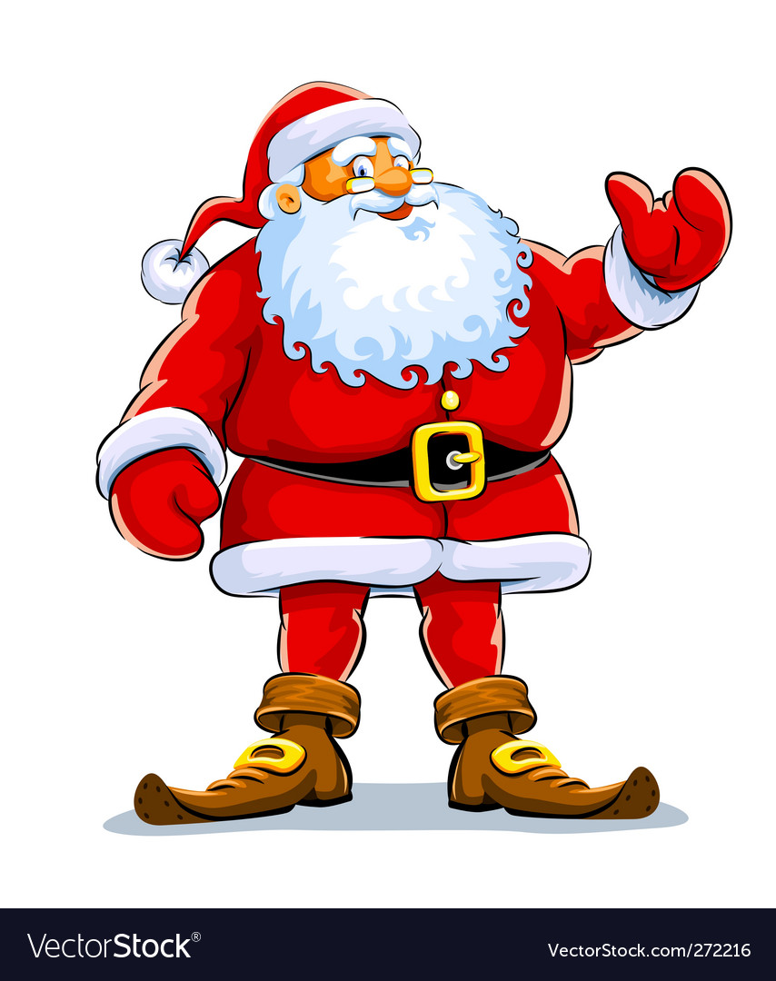 Christmas santa claus stand Royalty Free Vector Image