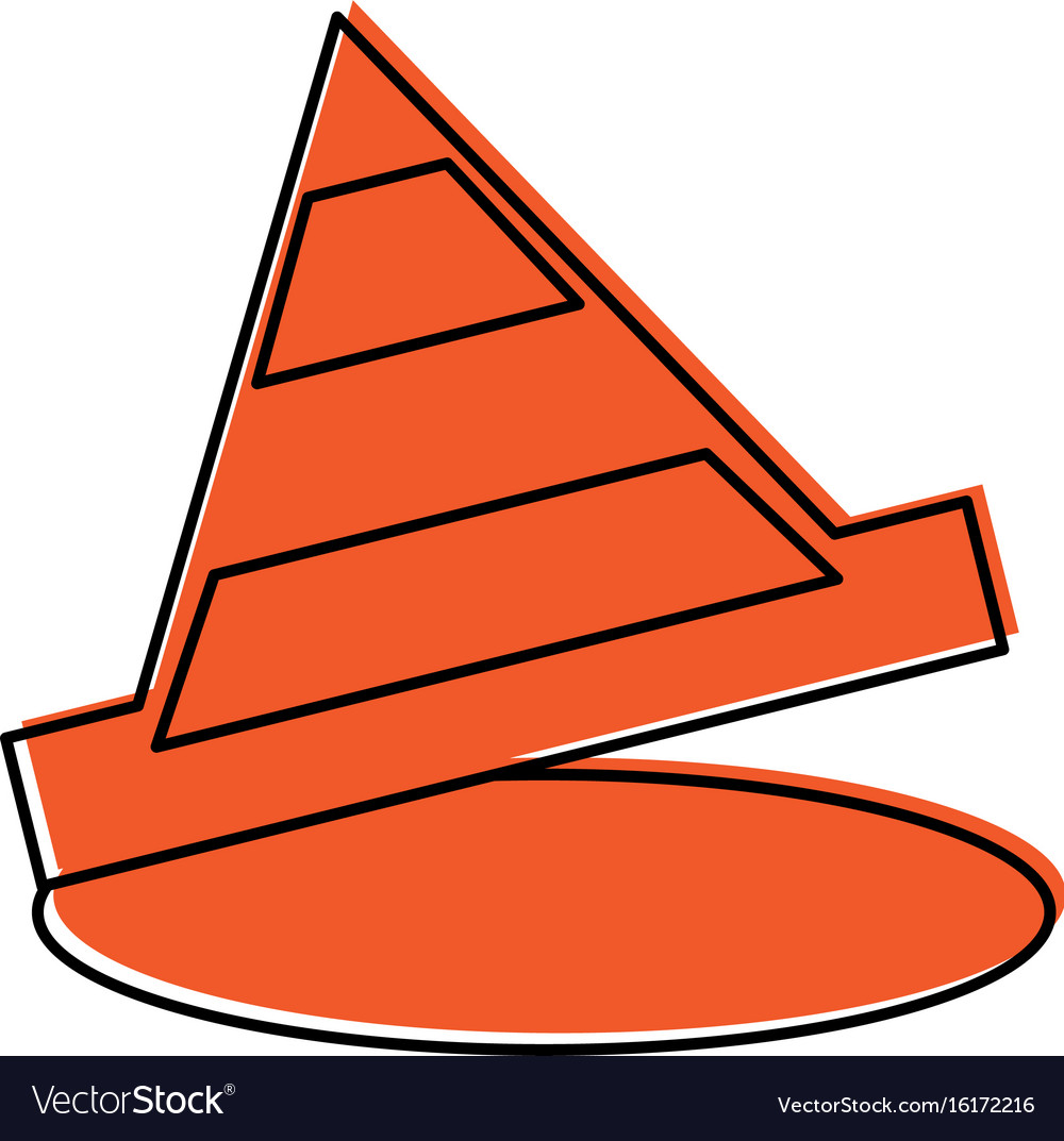 Cone construction isolated icon Royalty Free Vector Image